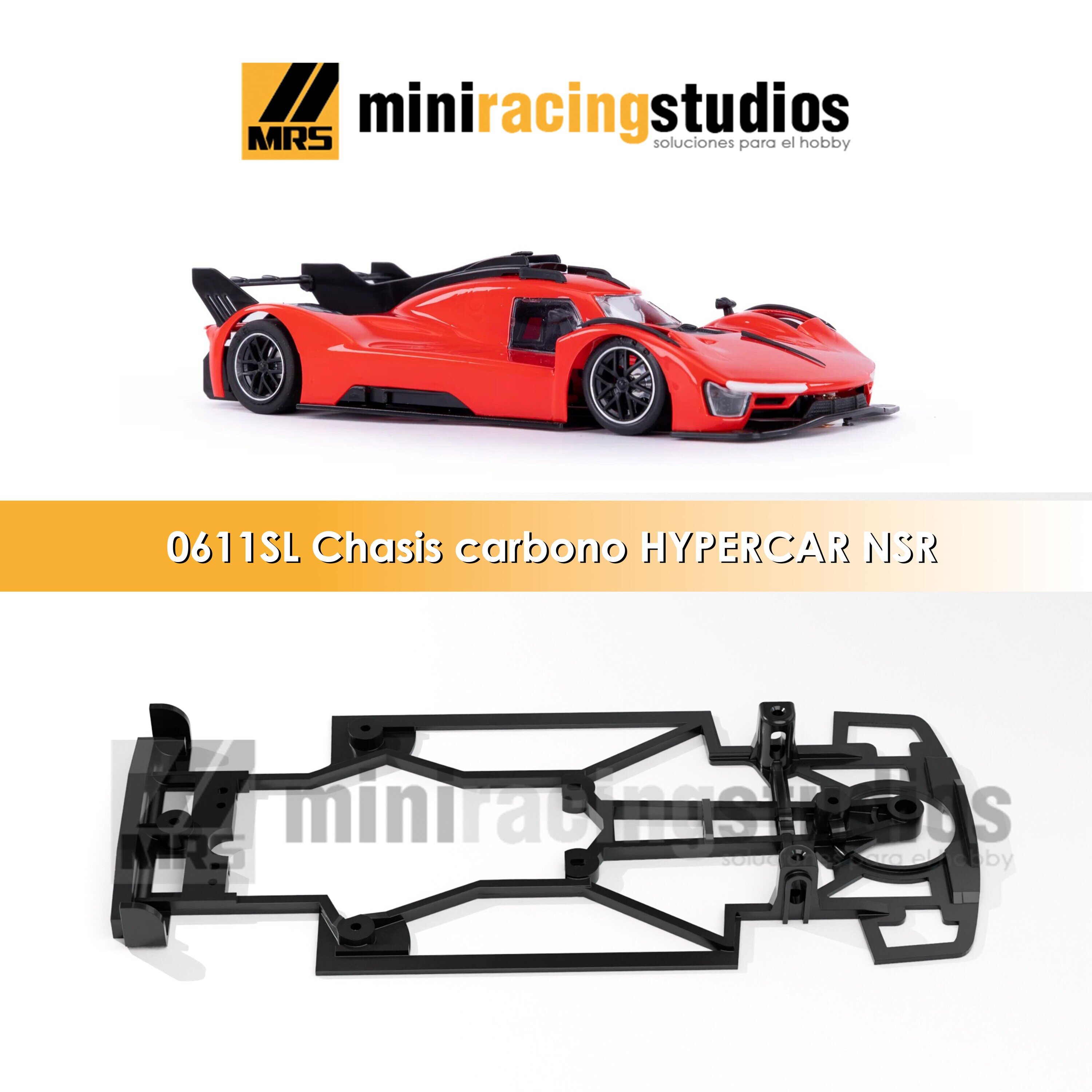 Hypercar Chasis Chasis 3D Hypercar NSR - Carbono - Soporte Slot.it